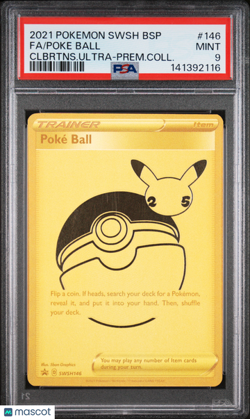 2021 Pokemon Swsh Black Star Promo Poke Ball Clbrtns.Ultra-Prem.Coll. Fa PSA 9 #146
