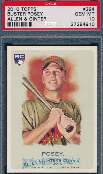 2010 Topps Allen & Ginter 294 Buster Posey RC PSA 10 GEM MT 4910