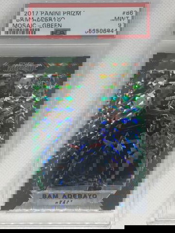 Bam Adebayo 2017 Panini Green Mosaic Prizm #86 RC Rookie Heat PSA 9 MINT