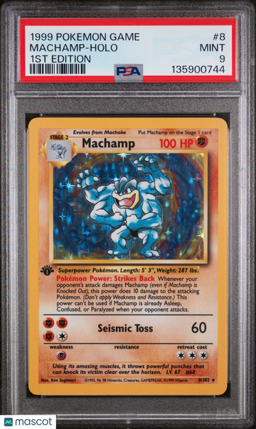 1999 Pokemon Game Machamp Holo 1st Edition PSA 9 #8