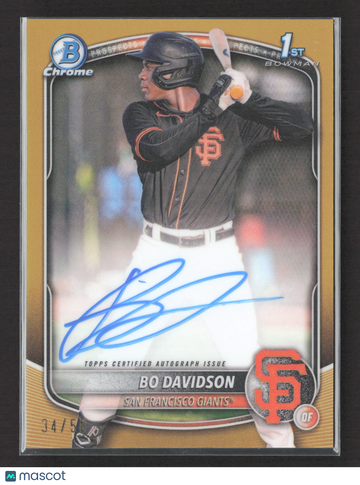 2025 Topps Bowman Chrome Bo Davidson #CPA-BD Gold Refractor 1st Bowman