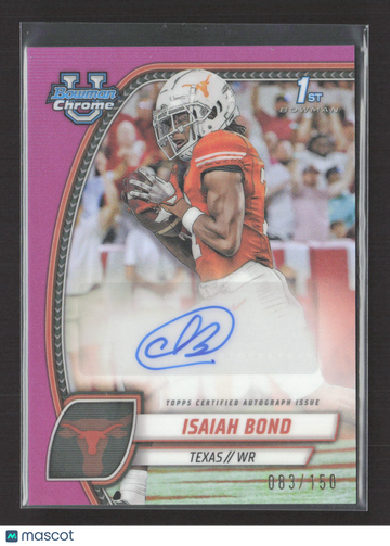 2024 Bowman Chrome University Isaiah Bond #PA-IBO Pink /150 1st Bowman