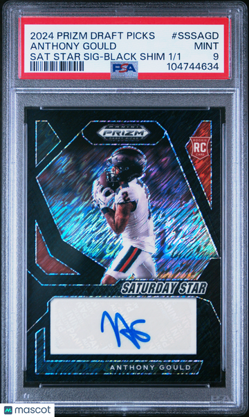 2024 Panini Prizm Draft Picks Saturday Star Signatures Anthony Gould #SSSAGD Black Shim /1 PSA 9