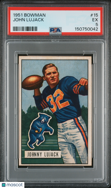 1951 Bowman John Lujack #15 PSA 5 Graded Football Trading Card Chicago Bears NFL