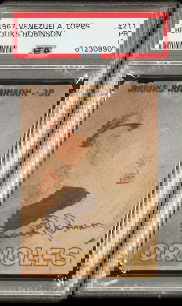 1967 Venezuela Topps Venezuelan Brooks Robinson #211 PSA 1 PR Clean Back HOF!