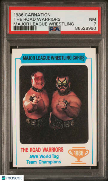 1986 Carnation Major League Wrestling The Road Warriors PSA 7