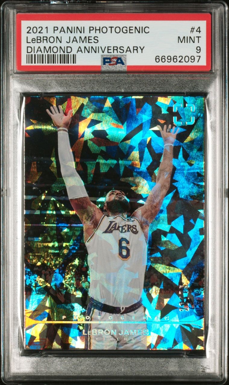 2021 Panini Photogenic LeBron James Diamond Anniversary #/75 - PSA 9
