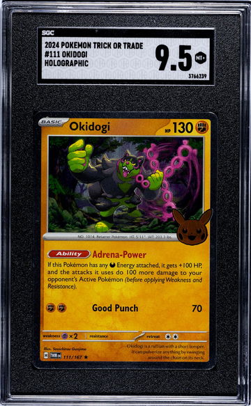 2024 Pokemon Trick or Trade Holographic Okidogi #111 SGC 9.5