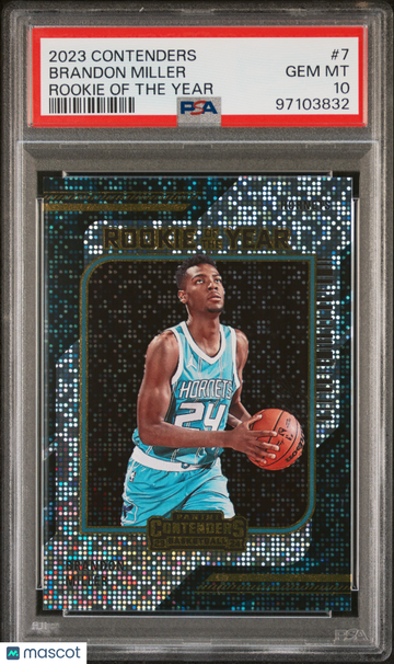 2023 Panini Contenders Rookie Of The Year Contenders Brandon Miller #7 PSA 10