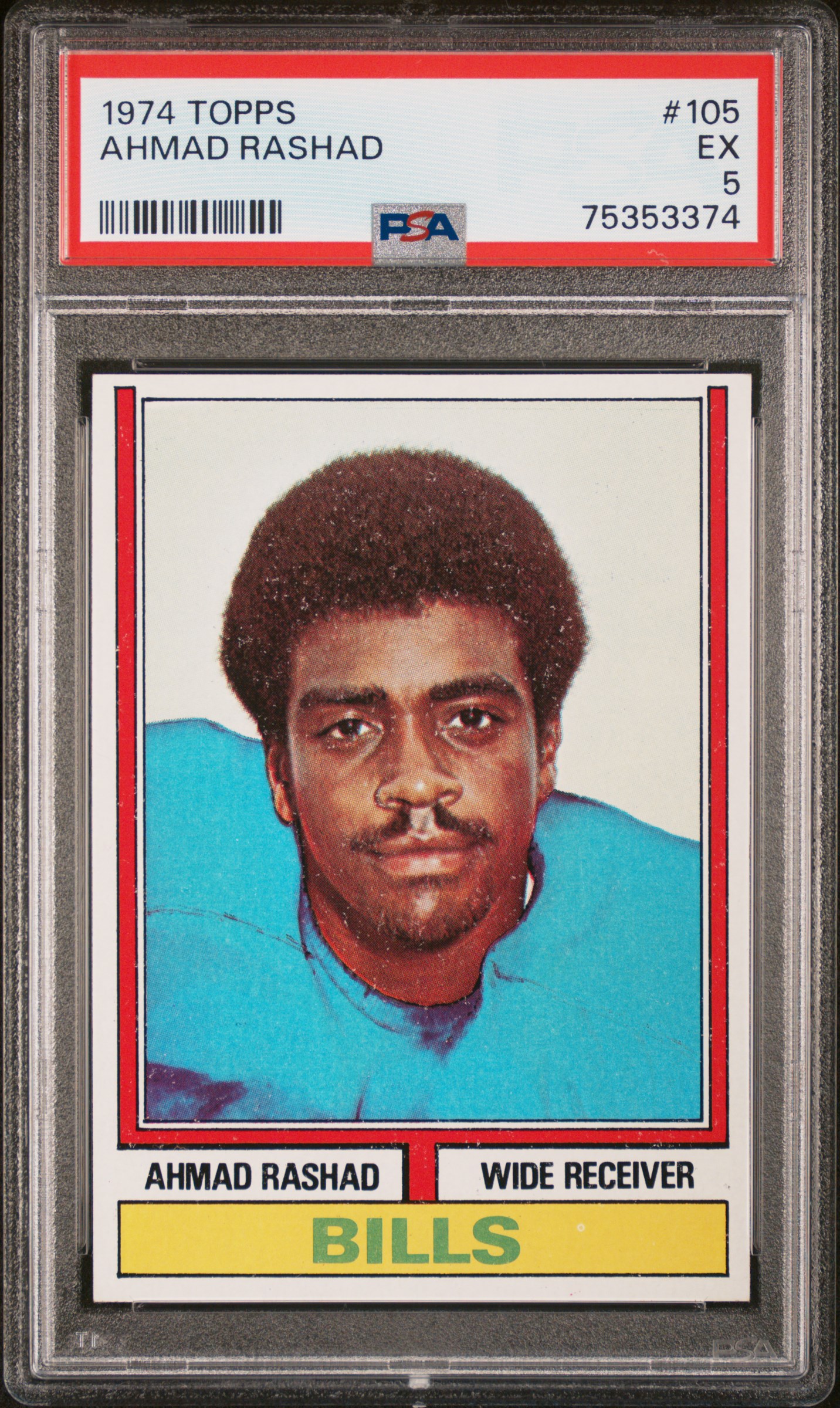 1974 Topps  Ahmad Rashad #105  PSA 5 CENTERED!