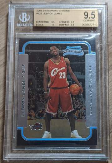 2003-04 Bowman Chrome LeBron James BGS 9.5 Gem Mint+ Rookie Card #123