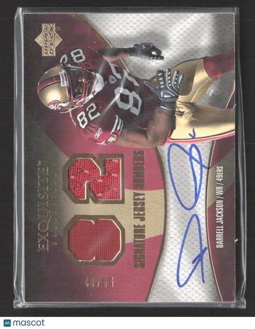 2007 Upper Deck Exquisite Collection Signature Jersey Numbers Darrell Jackson #SJN-DJ Signature Jersey Numbers Game-Used