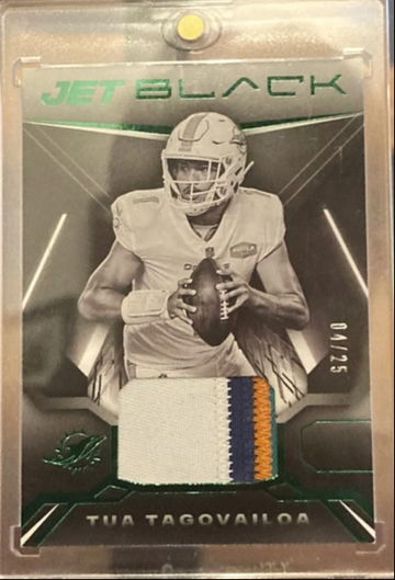 2021 Panini Black Jet Materials Emerald 4/25 Tua Tagovailoa #JBM-TT Patch