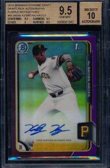 KeBryan Hayes 2015 Bowman Chrome Purple Auto