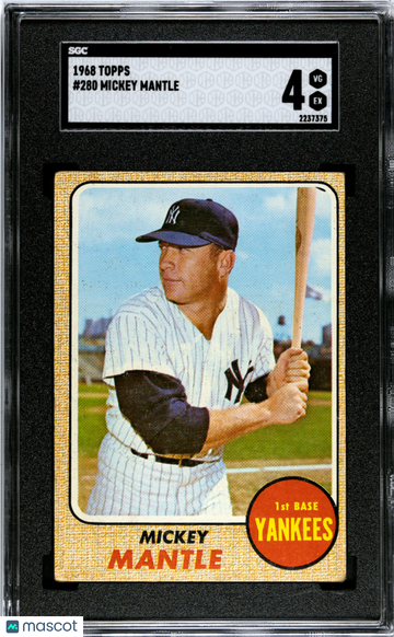 1968 Topps Mickey Mantle #280 SGC 4