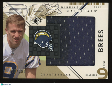 2002 SPx Drew Brees #WM-DW Materials gold
