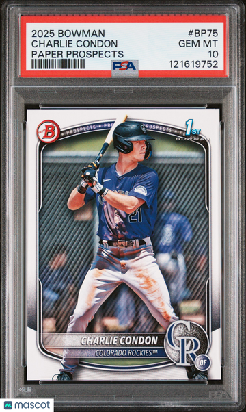 2025 Bowman Prospects Charlie Condon #BP-75 1st Bowman PSA 10