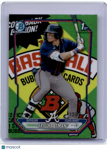 Eric Hartman 2026 Bowman Chrome Comeback Edition Green Refractor 1st Bowman 12/89 #BCP-102
