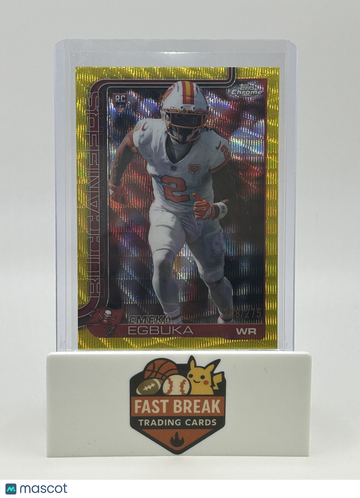 2025 Topps Chrome Emeka Egbuka #312 Yellow RayWave /275 RC