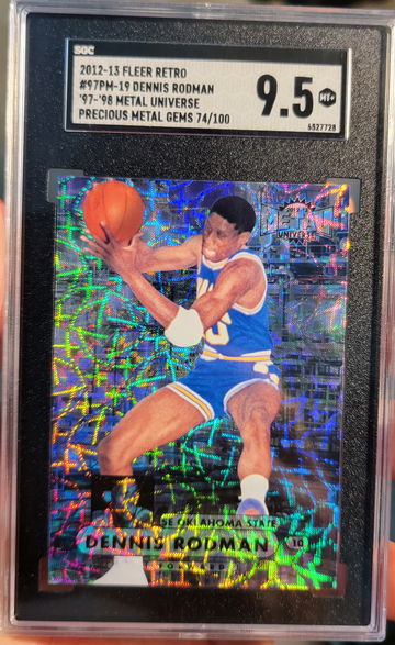 Sgc 9.5 gem mint 2012-13 fleer retro pmg /100 dennis rodman