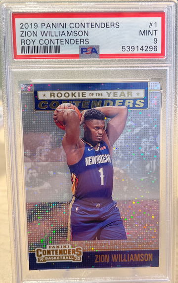 2019 Panini Contenders Rookie of the Year PSA 9 Zion Williamson