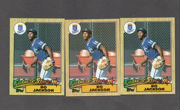 Lot of (3) 1987 Topps #170 Bo Jackson RC Rookie