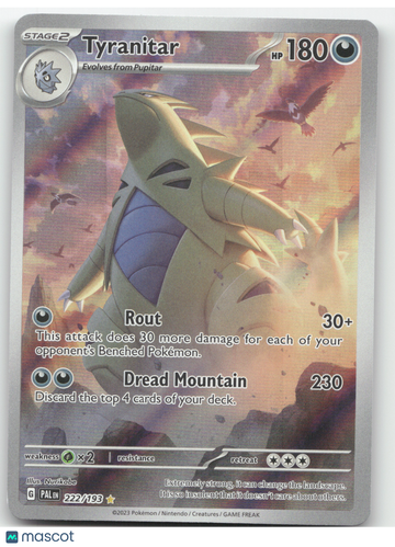 2023 Paldea Evolved Tyranitar Holo Secret Rare #222/193