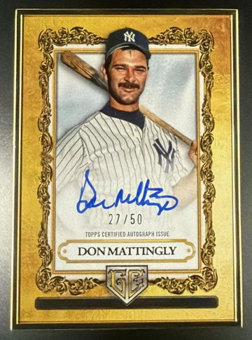 2025 Topps Gilded Don Mattingly Gallery of Gold Framed Auto /50