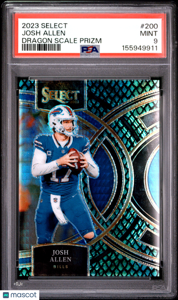 2023 Panini Select Josh Allen #200 Dragon Scale Prizm Premier Level PSA 9