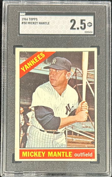 1966 Topps #50 Mickey Mantle SGC 2.5