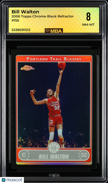 2006 Topps Chrome Bill Walton #155 Black Refractor /99 MBA 8