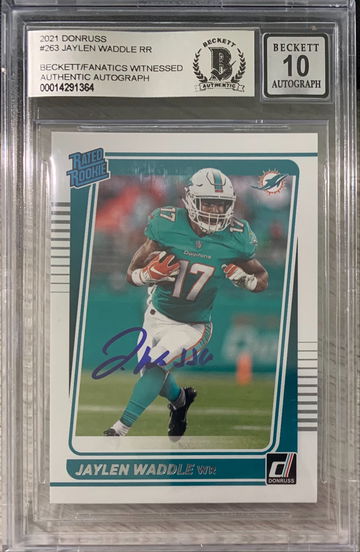 2021 Donruss Rated Rookie Optic Jaylen Waddle AUTO 