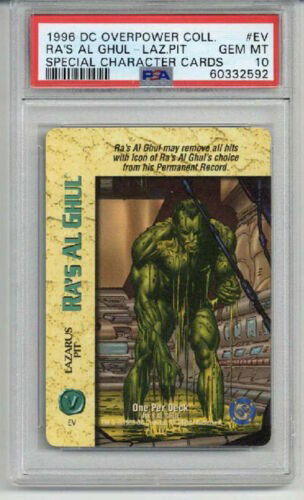 1996 DC OVERPOWER CHARACTER CARD GAME RA'S AL GHUL LAZARUS PIT PSA 10 LOW POP