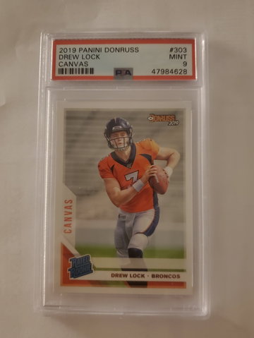 Drew Lock 2019 Donruss Canvas RC PSA 9