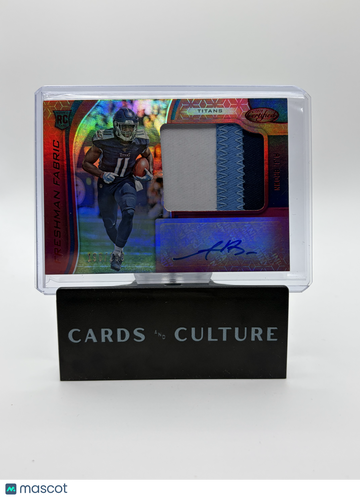 2019 Panini Certified Freshman Fabric A.J. Brown #209 Orange Mirror Autograph Patch RC