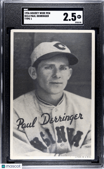 1936 Goudey Wide Pen (R314) Paul Derringer Type SGC 2.5