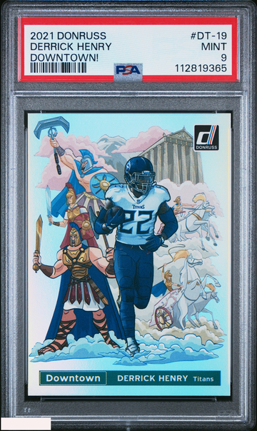 2021 PANINI DONRUSS DOWNTOWN DERRICK HENRY #DT-19 TITANS PSA 9 MINT