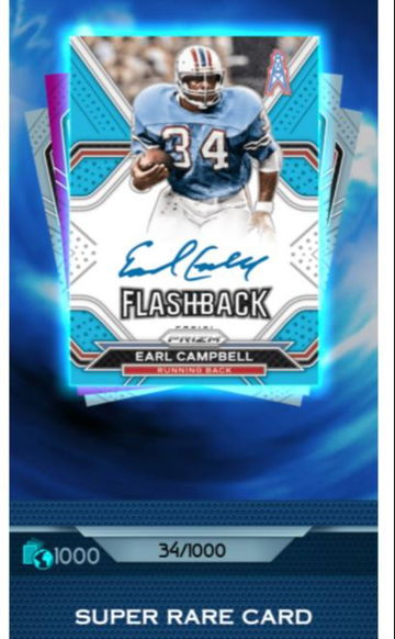 Panini Blitz 2020 Flashback Blue Auto Earl Campbell /1000