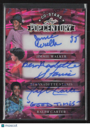 2026 Leaf Pop Century Co-Stars BernNadette Stanis Ralph Carter Jimmie Walker Triple Autograph 1/6 #CS3-11
