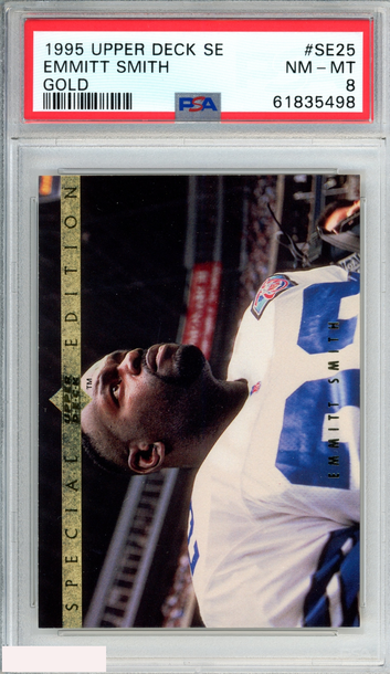 1995 UPPER DECK SPECIAL EDITION EMMITT SMITH #SE25 GOLD COWBOYS HOF PSA 8 NM-MT