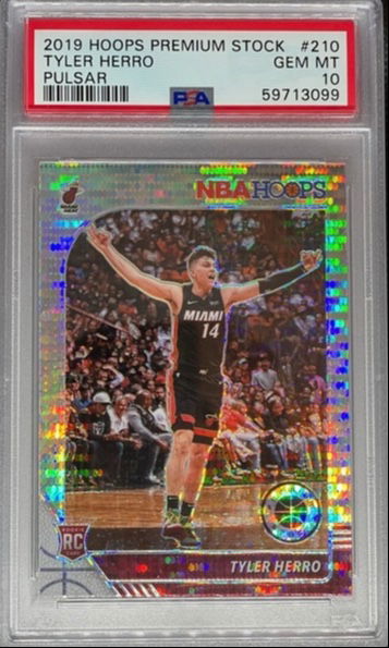 PSA 10 2019 Hoops Premium Stock Tyler Herro Pulsar RC #210