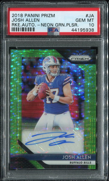 Josh Allen Prizm Green Pulsar Auto PSA 10