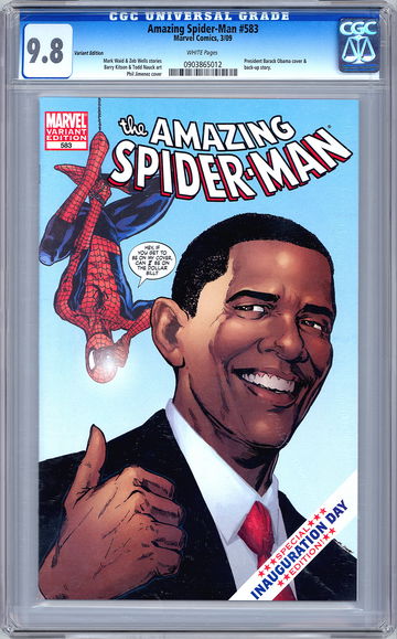 AMAZING SPIDER-MAN #583 CGC 9.8 *INAUGURAL VARIANT* PREZ OBAMA CVR & STORY 2009