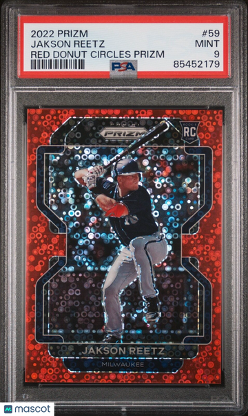 2022 Panini Prizm Jackson Reetz #59 Red Donut Circles Insert PSA 9