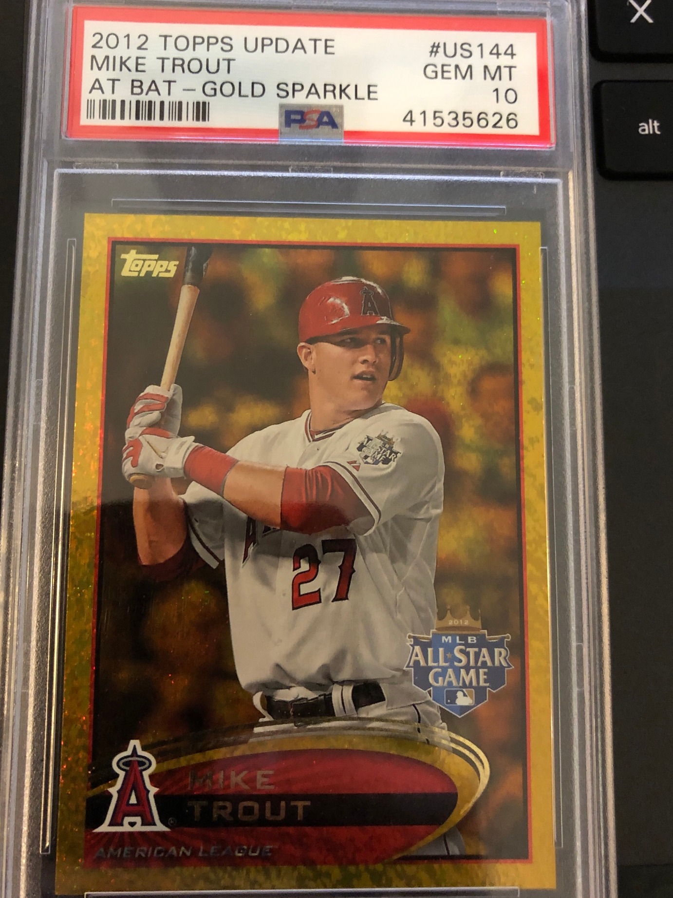 Mike Trout 2012 Topps Update Gold Sparkle  PSA 10