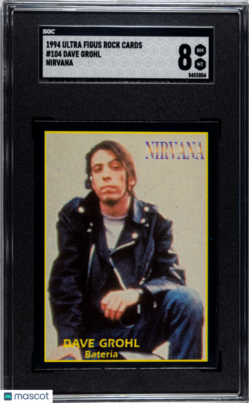 1994 Ultra Figus Rock Cards Dave Grohl Rookie Base Set #104 SGC 8