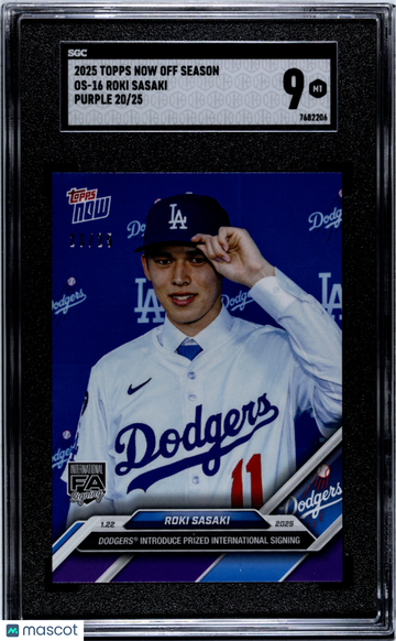 2025 Topps Now Off Season Roki Sasaki #OS-16 Purple SGC 9