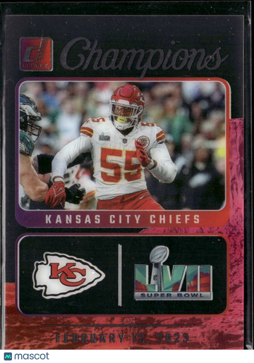Frank Clark 2024 Panini Clearly Donruss Champions Kansas City Chiefs