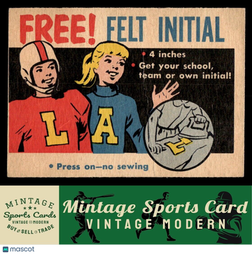 1958 Topps Free Felt Initial Card #NNO