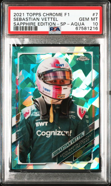 2021 Topps Chrome F1 Sapphire Sebastian Vettel SP IV Image Variation Aqua /99